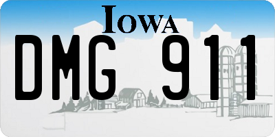 IA license plate DMG911