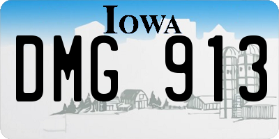 IA license plate DMG913