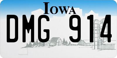 IA license plate DMG914