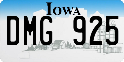 IA license plate DMG925