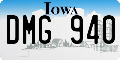 IA license plate DMG940