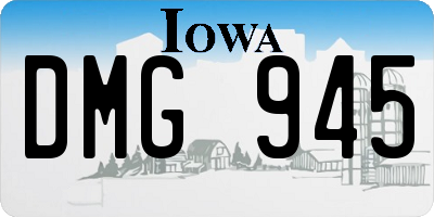 IA license plate DMG945