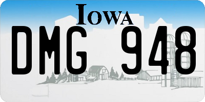 IA license plate DMG948