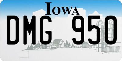IA license plate DMG950