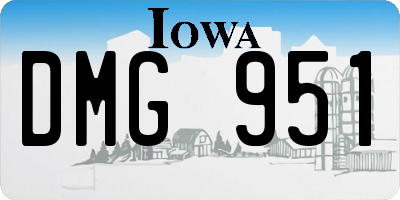 IA license plate DMG951
