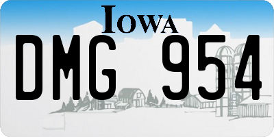 IA license plate DMG954