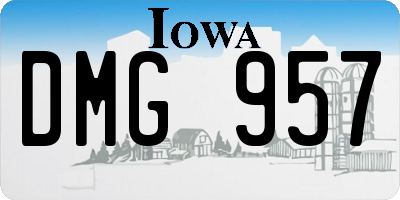 IA license plate DMG957