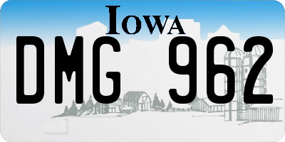 IA license plate DMG962