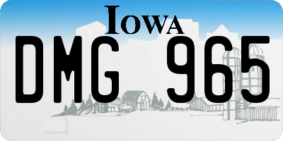 IA license plate DMG965