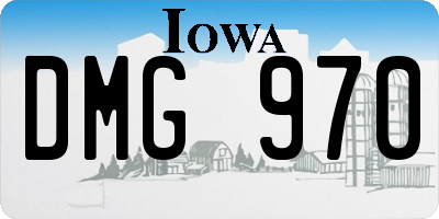 IA license plate DMG970