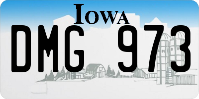 IA license plate DMG973