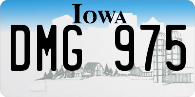 IA license plate DMG975