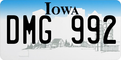 IA license plate DMG992
