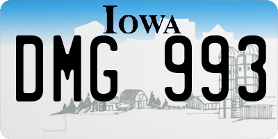 IA license plate DMG993