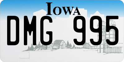 IA license plate DMG995