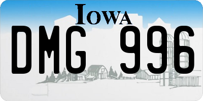 IA license plate DMG996