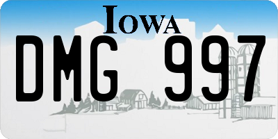 IA license plate DMG997