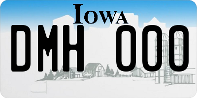 IA license plate DMH000