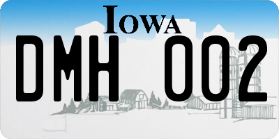 IA license plate DMH002