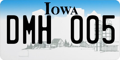 IA license plate DMH005