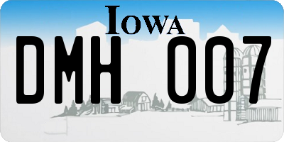 IA license plate DMH007