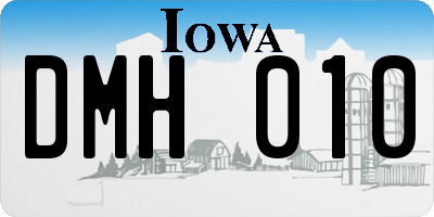 IA license plate DMH010