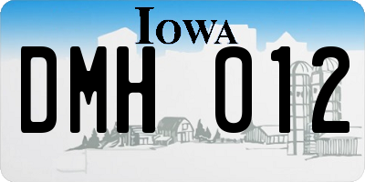 IA license plate DMH012