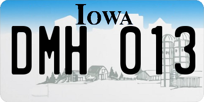 IA license plate DMH013