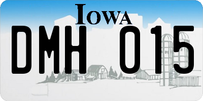 IA license plate DMH015