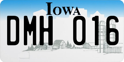 IA license plate DMH016