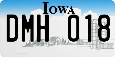 IA license plate DMH018