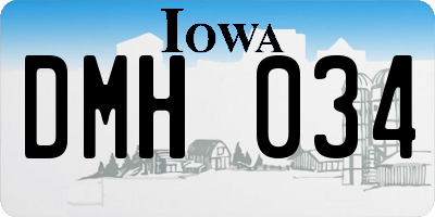IA license plate DMH034