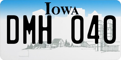 IA license plate DMH040
