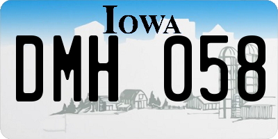 IA license plate DMH058