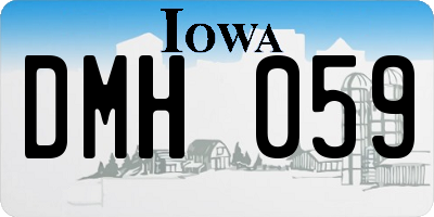 IA license plate DMH059