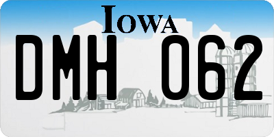 IA license plate DMH062