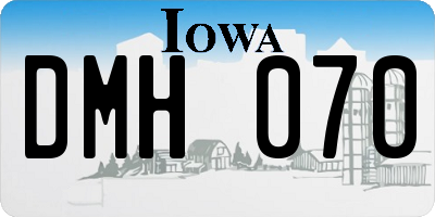 IA license plate DMH070