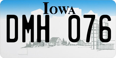 IA license plate DMH076