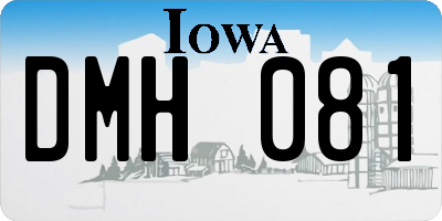 IA license plate DMH081