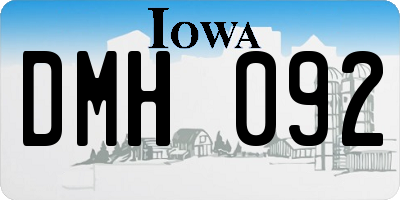 IA license plate DMH092