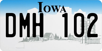 IA license plate DMH102
