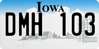 IA license plate DMH103