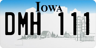 IA license plate DMH111