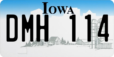 IA license plate DMH114