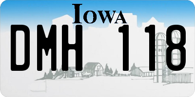 IA license plate DMH118