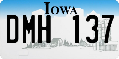 IA license plate DMH137