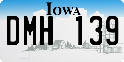 IA license plate DMH139