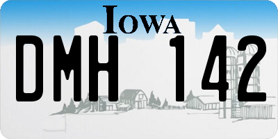 IA license plate DMH142