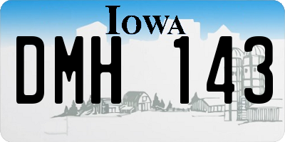 IA license plate DMH143
