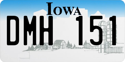 IA license plate DMH151
